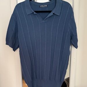 Paul Jones Men's Textured Navy Polo Shirt